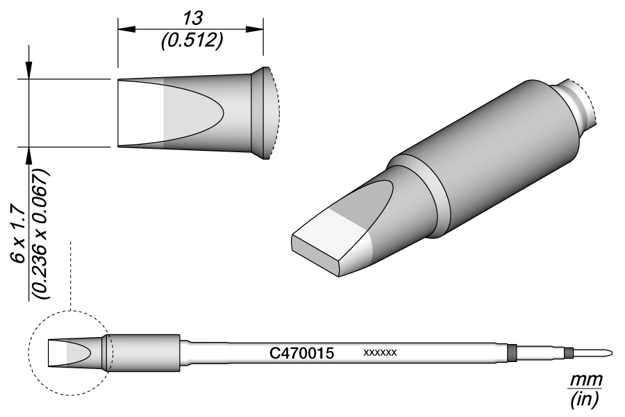 C470015 - Chisel Cartridge 6 x 1.7